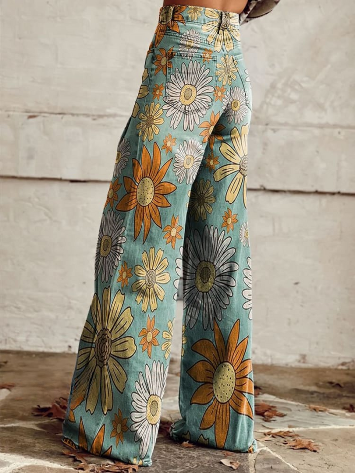 Cirilla Vintage Floral Wide-Leg Trousers