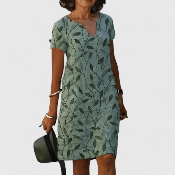 Calisse | Cotton Leaf Print Dress