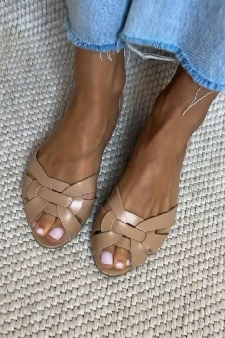 SERAFINA | Woven Sandals Nature