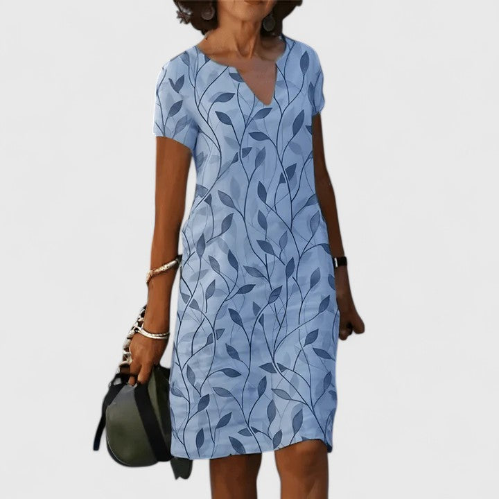 Calisse | Cotton Leaf Print Dress