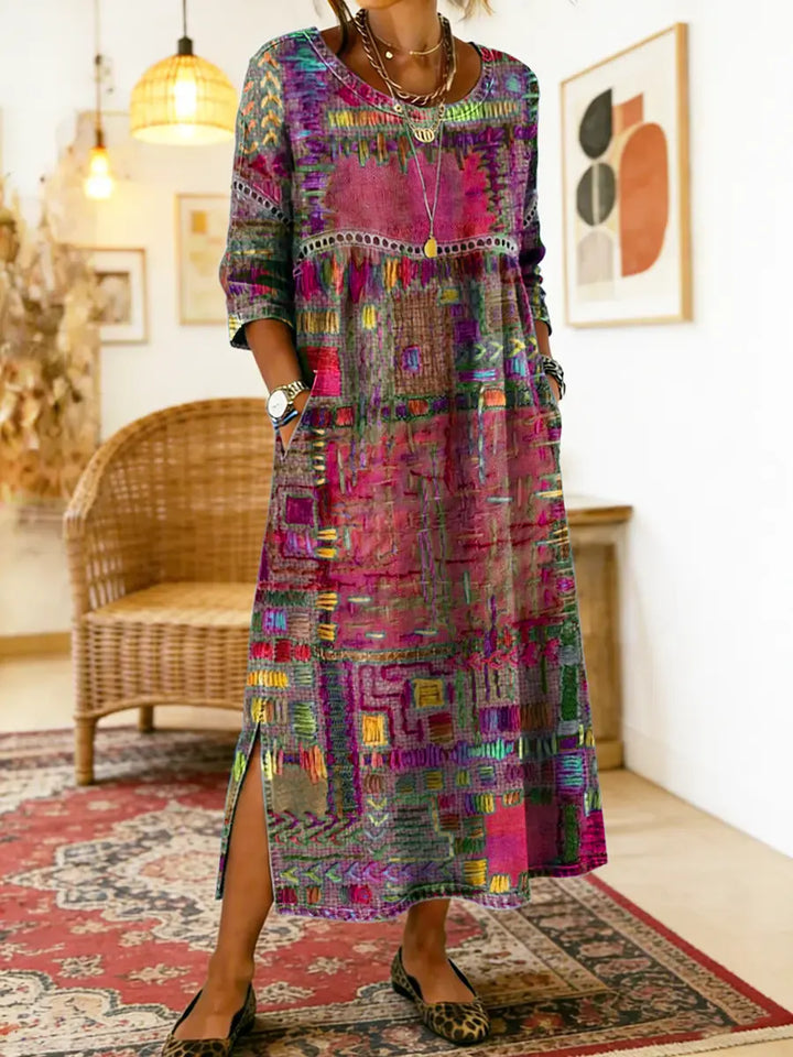 The Isla | Denim Patchwork Dress