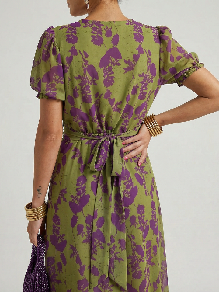 Selira | Floral Wrap Midi Dress