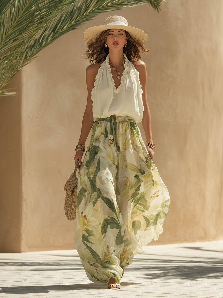 Lysandra | Elegant Lily Print Flowing