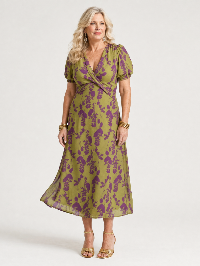 Selira | Floral Wrap Midi Dress