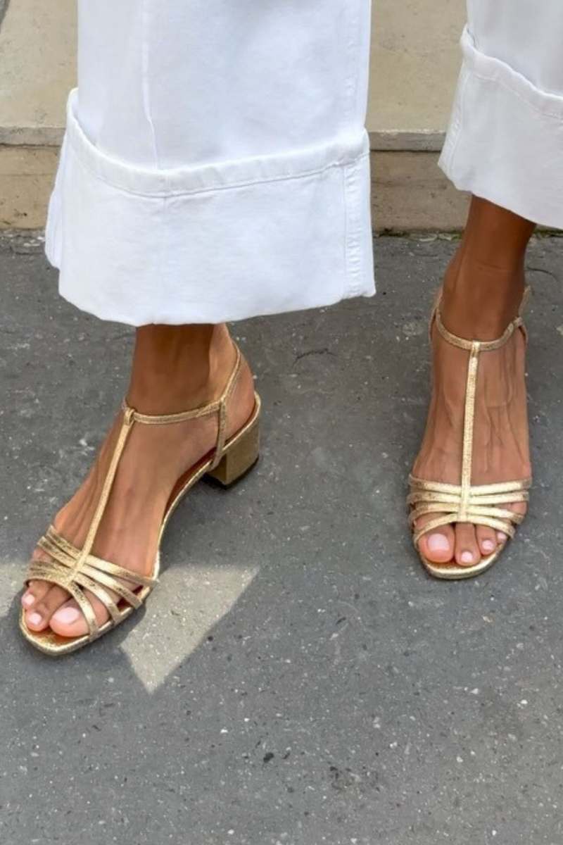 ALLEGRA | Gold Sandals Everyday Elegance