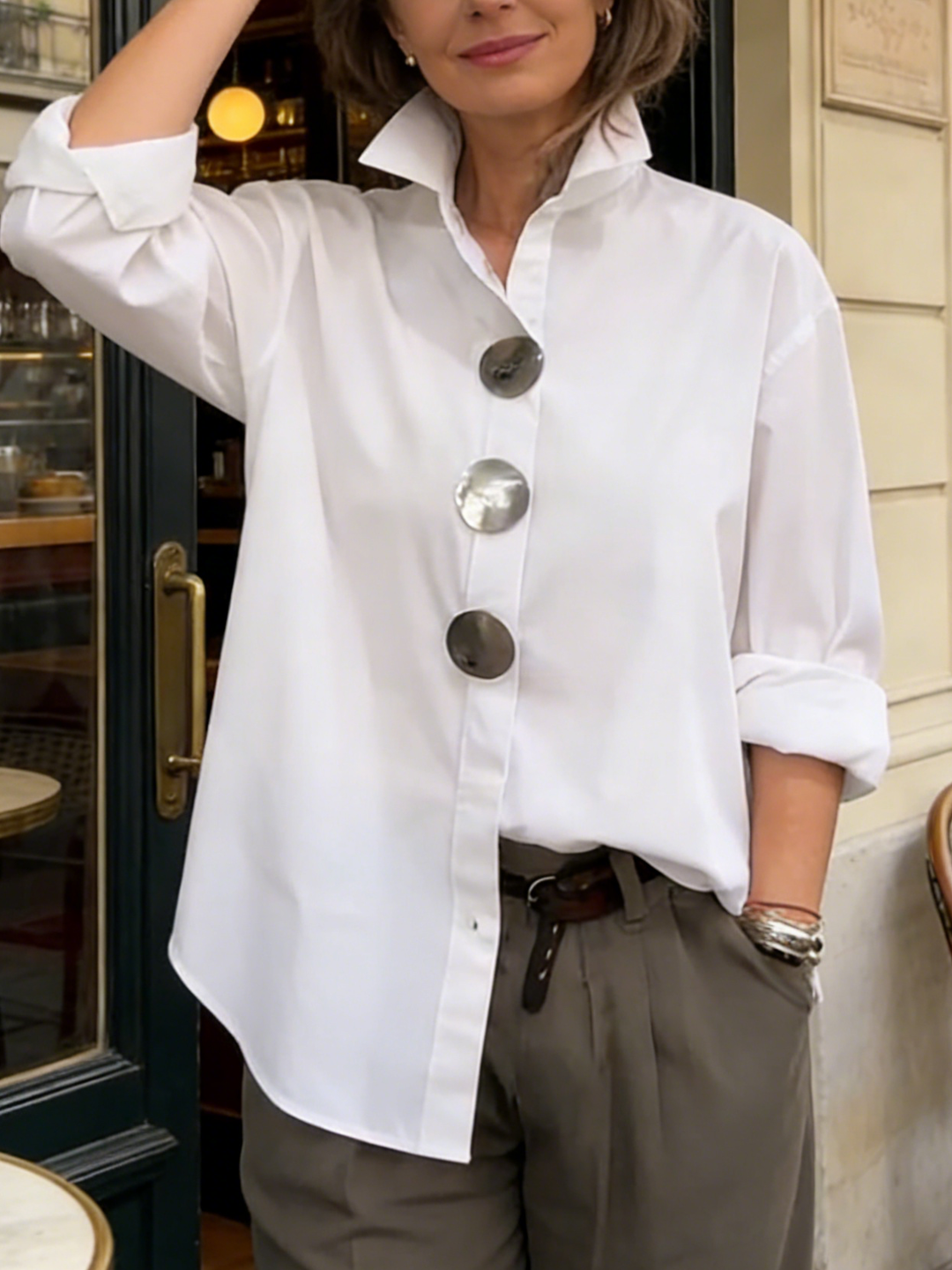 The Rosa Statement Button Blouse