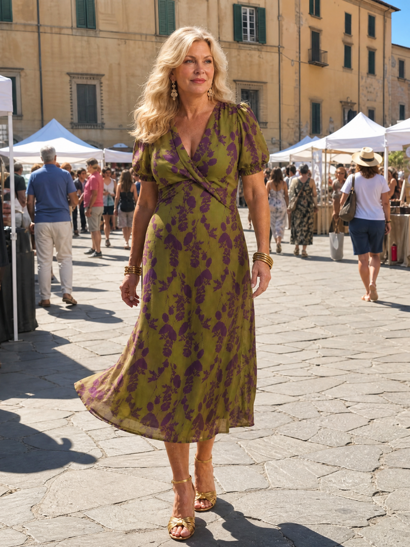 Selira | Floral Wrap Midi Dress