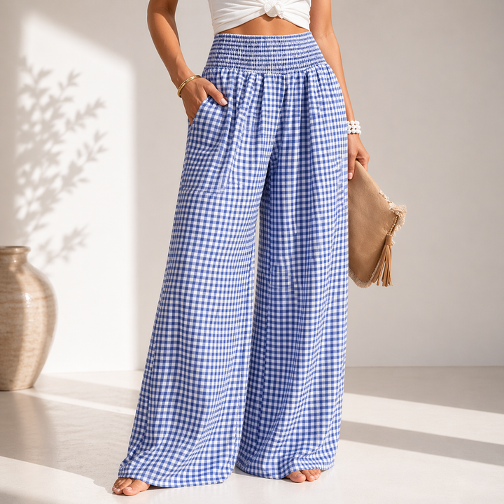 Isla Gingham Wide Leg Trousers