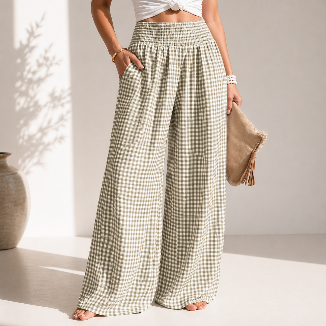 Isla Gingham Wide Leg Trousers