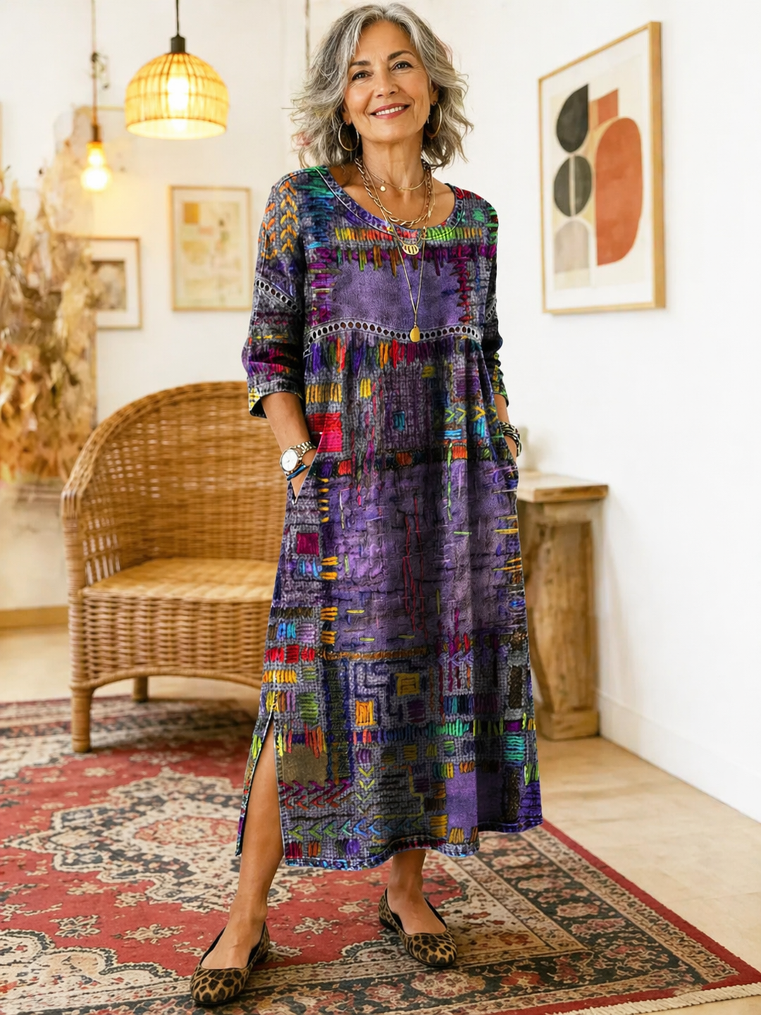 The Isla | Denim Patchwork Dress