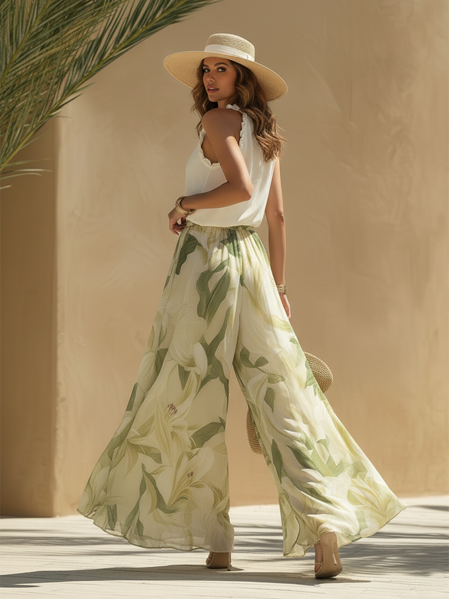Lysandra | Elegant Lily Print Flowing