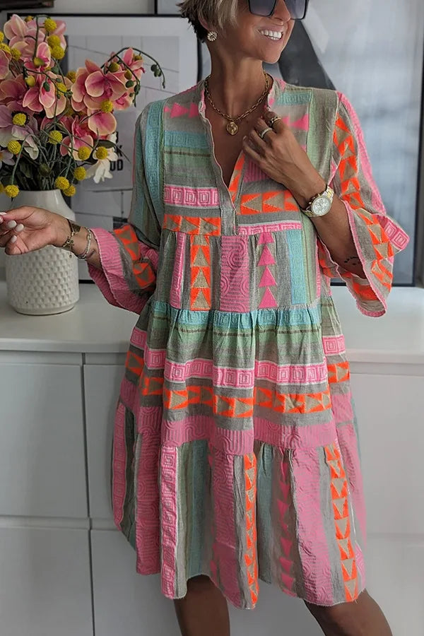 Juliane | Boho Tiered Mini Dress