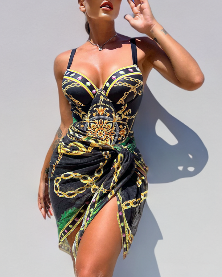 Faye - Classic Printed Swimsuit Set