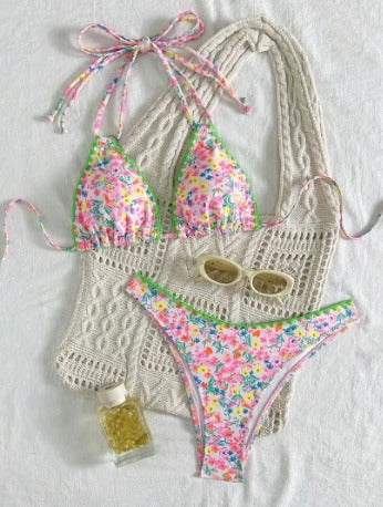 Cheryl - Vibrant Lace Neck-Tie Bikini