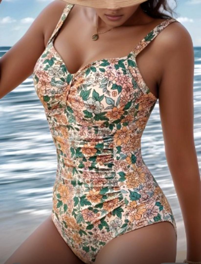 Diane - Floral Print Halter Neck Swimsuit