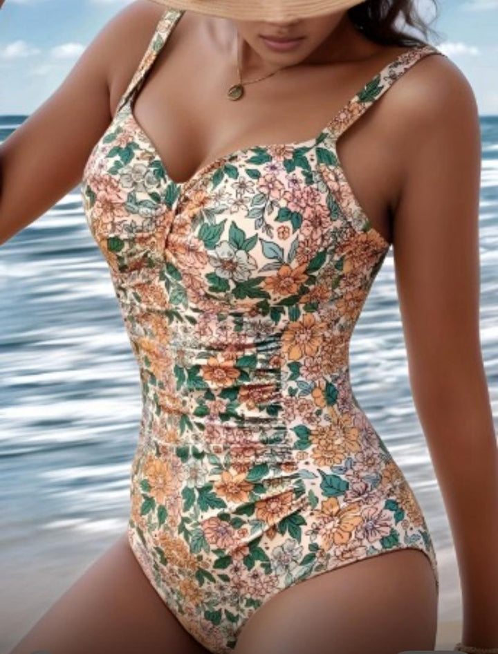 Diane - Floral Print Halter Neck Swimsuit