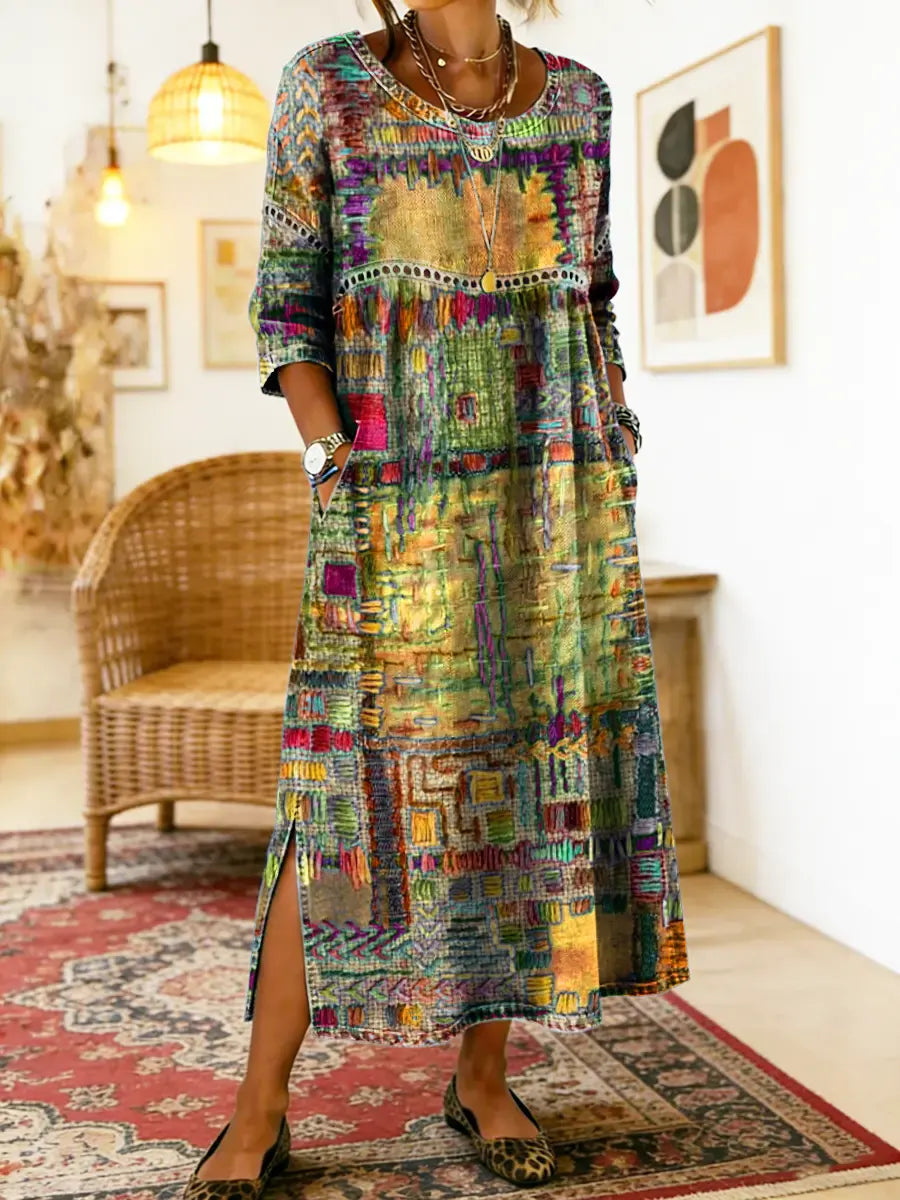 The Isla | Denim Patchwork Dress