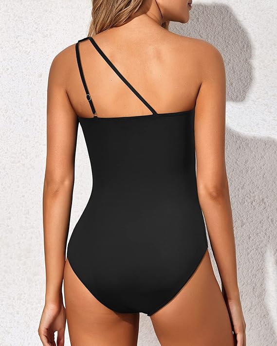 Pamela - Tropical One Shoulder Swimsuit