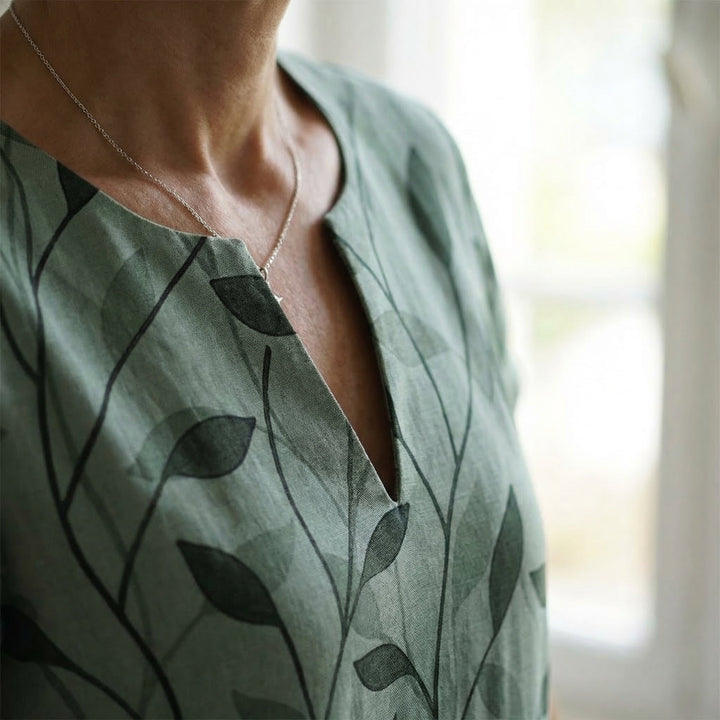 Calisse | Cotton Leaf Print Dress