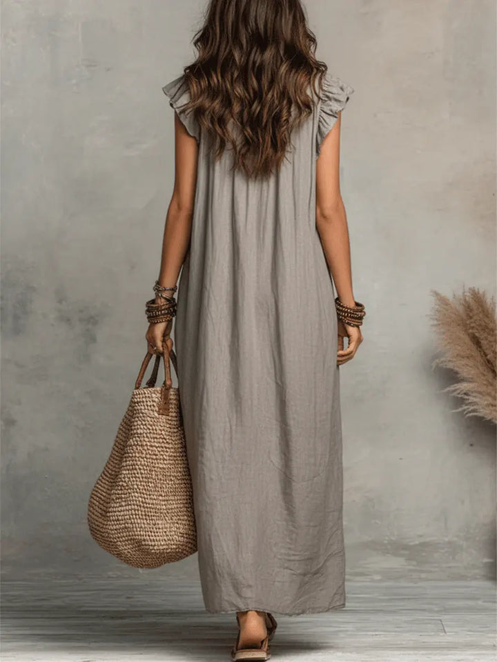 Camélia | Bohemian Linen and Cotton Maxi Dress